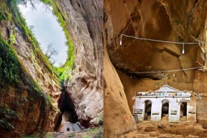 Δέος και θαυμασμός: Το συγκλονιστικό μοναστήρι της Ηλείας που βρίσκεται σφηνωμένο σε σπηλιά και χτισμένο ανάμεσα σε δύο βράχους