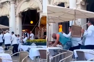 Βενετία: Σερβιτόροι πιάστηκαν στα χέρια με πελάτες στην πλατεία του Αγίου Μάρκου (video)