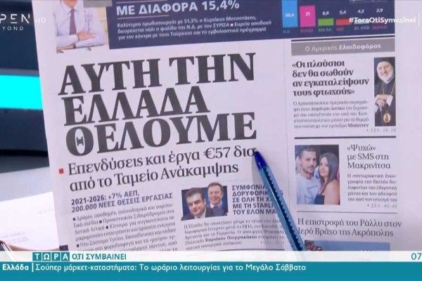 Τα πρωτοσέλιδα των εφημερίδων (01/05)