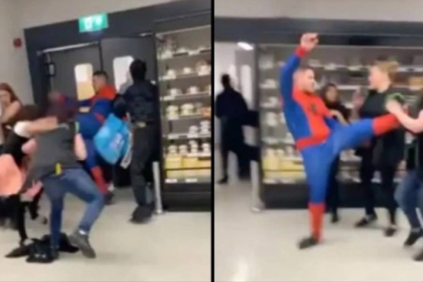 Απίστευτο ξύλο σε σούπερ μάρκετ: Μπήκε ντυμένος Spiderman και μοίραζε μπουνιές και κλωτσιές!