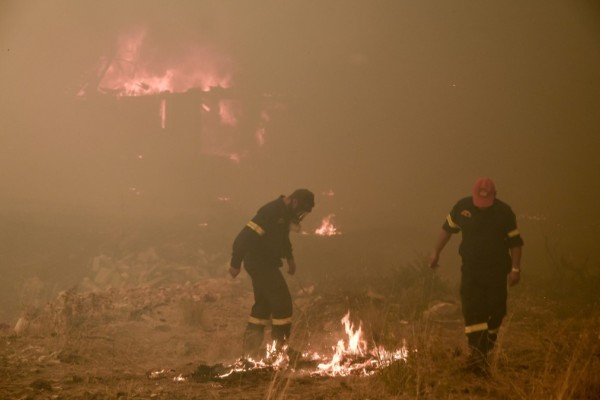 Απίστευτο θέαμα στα Βίλια: Στρόβιλος φωτιάς εκτόξευσε κορμό δέντρου προς τους πυροσβέστες