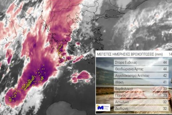 Η κακοκαιρία Μπάλλος «σαρώνει» τη χώρα: Κεραυνοί και ισχυρές βροχές στην Αττική! Xιόνισε ακόμα και έξω από τη Φλώρινα - Η συγκλονιστική φωτογραφία του δορυφόρου