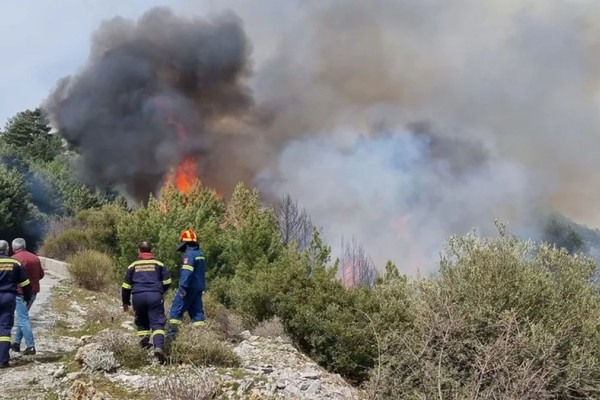 Μεγάλη φωτιά στη Σάμο - Αίτημα να εκκενωθεί προληπτικά το χωριό Βουρλιώτες
