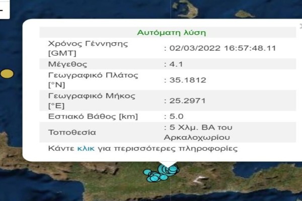 Σεισμός στη Κρήτη: Ο Εγκέλαδος «ταρακούνησε» ξανά το νησί - Ξύπνησαν μνήμες στο Αρκαλοχώρι