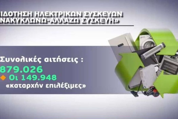 «Ανακυκλώνω - Αλλάζω Συσκευή»: «Τρέχει» η προθεσμία για την επιδότηση ηλεκτρικών συσκευών - H διαδικασία & οι εκπτώσεις (Video)