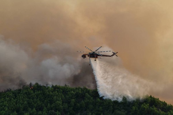 Φωτιά στη Μάνδρα: Ισχυρές δυνάμεις της Πυροσβεστικής στο σημείο - Επιχειρούν και καναντέρ (Video)