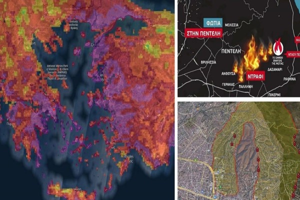 Φωτιά στην Πεντέλη: Αυτό είναι το σημείο που ξεκίνησε η πυρκαγιά! Πώς επεκτάθηκε & πού υπάρχουν τώρα ενεργά μέτωπα - Ο χάρτης με τις επικίνδυνες περιοχές (photo-video)