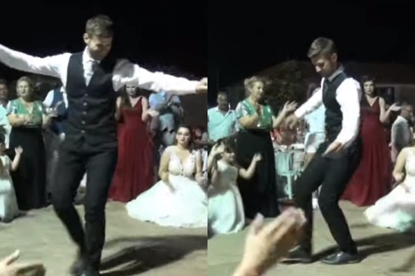 Δωσ'τα όλα γαμπρέ: Λεβέντης γαμπρός χορεύει ζεϊμπέκικο και ανατριχιάζει το πλήθος 