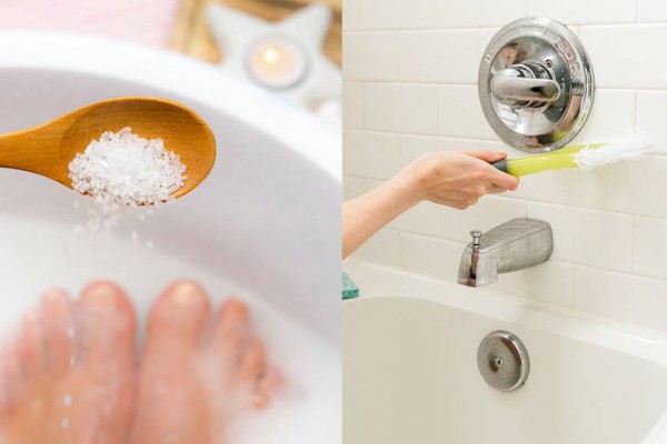 Πώς θα καθαρίσετε την μπανιέρα σας με υλικά από την κουζίνα σας - Το κόλπο με το αλάτι θα σας λύσει τα χέρια