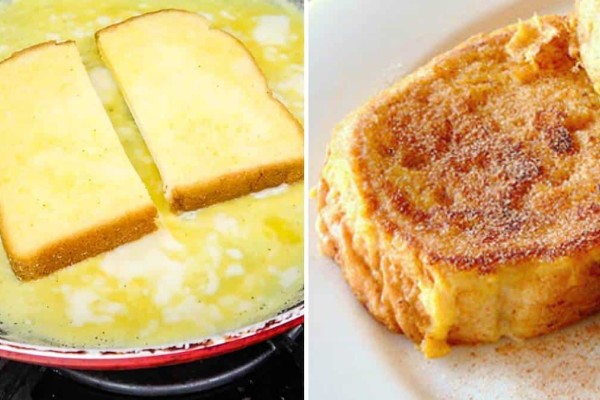 Βουτάει φέτες ψωμιού σε μείγμα αυγού - γάλατος - Πώς θα φτιάξετε το απόλυτο french toast