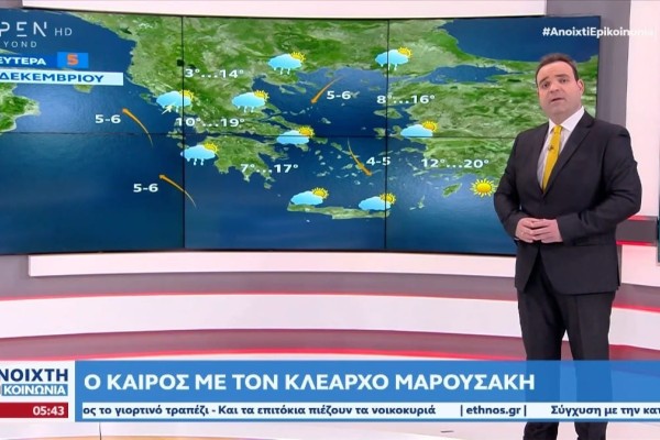 Το ξεκαθάρισε ο Κλέαρχος Μαρουσάκης για τις γιορτές: «Όταν φτάσουμε στην Πρωτοχρονιά ο καιρός...»