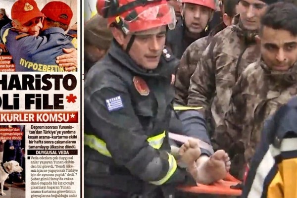 Σεισμός στην Τουρκία - Hurriyet: Με τίτλο «Efharisto poli file» για τους Έλληνες διασώστες - Οργή για τον Ερντογάν