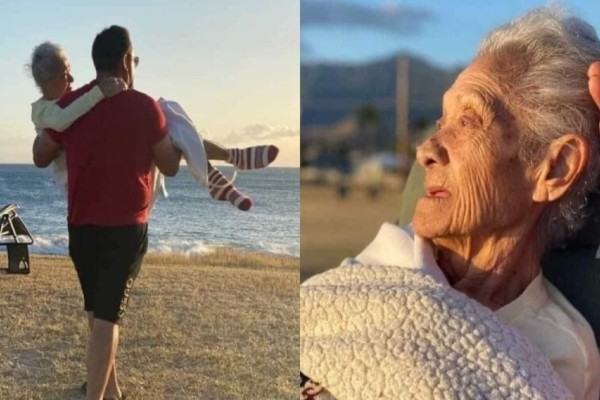 «Γονάτισε» το διαδίκτυο: Nεαρός άνδρας φέρνει την 98χρονη γιαγιά του να δει το ηλιοβασίλεμα (photos)