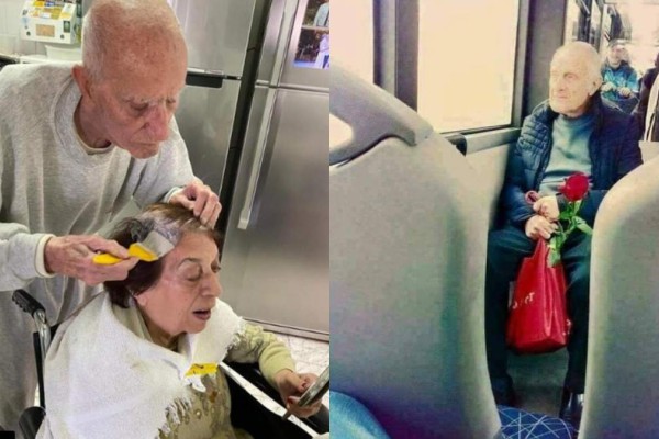 92χρονος παππούς βάφει τα μαλλιά της γυναίκας του - Ο λόγος θα σας κάνει να δακρύσετε