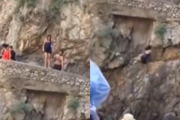 Τρόμος σε παραλία της Ιταλίας: Τουρίστρια ετοιμάζεται να βουτήξει στην θάλασσα και πέφτει σε βράχια (video)