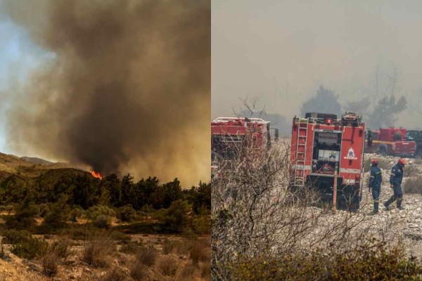 Για 9η ημέρα φλέγεται η Ρόδος – Σκληρή μάχη με τις φωτιές και σε Κέρκυρα, Κάρυστο και Δερβενάκι