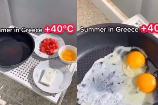Τα απίστευτα του καύσωνα: Έβγαλε το τηγάνι στο κέντρο της Αθήνας και έφτιαξε ομελέτα (video)