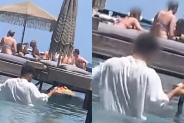 Ρόδος: «Ήταν κοντός, για αυτό το νερό έφτασε στο στήθος του» - Προκλητική απάντηση από τον ιδιοκτήτη του beach bar για τις εικόνες ντροπής με τον σερβιτόρο