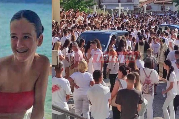 Πάτρα: Συγγενείς και φίλοι ντυμένοι στα λευκά είπαν το τελευταίο «αντίο» στην 14χρονη Χριστίνα - Σκηνές αρχαίας τραγωδίας στην κηδεία
