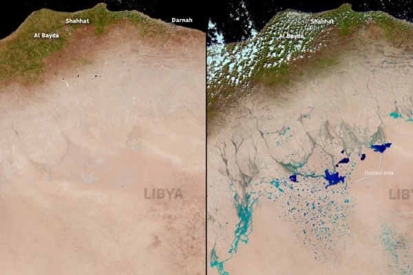 Εικόνες σοκ στη Λιβύη: Λίμνες έχουν «τρυπήσει» την έρημο Σαχάρα μετά τις φονικές πλημμύρες της κακοκαιρίας «Daniel»