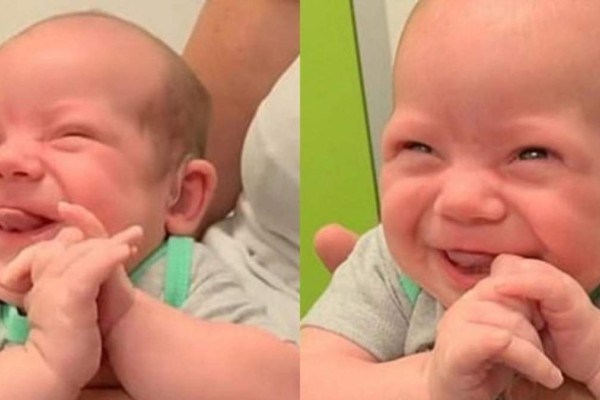 Σκόρπισε χαρά και χαμόγελα: Μωράκι με πρόβλημα ακοής ακούει για πρώτη φορά τη φωνή της μαμάς του