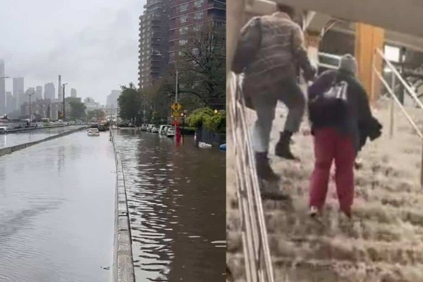 Εικόνες Θεσσαλίας και Ευαγγελισμού στη Νέα Υόρκη: Ολικό «μπλακ άουτ» από τις πλημμύρες, με εγκλωβισμένους πολίτες και... καταρράκτες μέσα στο Μετρό (video)