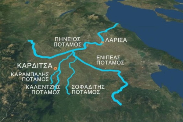 Κακοκαιρία «Daniel»: Άλλαξε ο χάρτης της Θεσσαλίας – Φούσκωσαν και «συναντήθηκαν» 5 ποτάμια