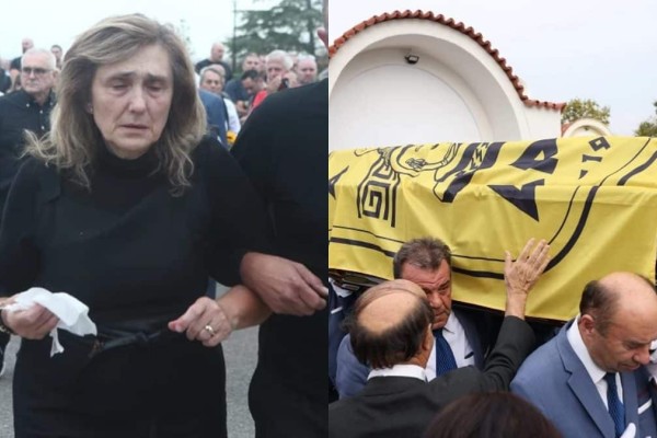 Κηδεία Γιάννη Ιωαννίδη: Με τη σημαία του Άρη στο φέρετρο - «Θα σ’ αγαπώ για πάντα», φώναζε η σύζυγός του