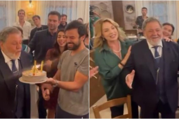 Έκπληξη στα γυρίσματα της «Γης της Ελιάς»: Έβγαλαν τούρτα για τα γενέθλια του Γιώργου Παρτσαλάκη (video)
