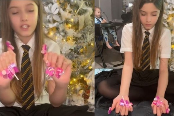 Την έκανε μικρομέγαλο: Μητέρα επέτρεψε στην 11χρονη κόρη της να βάλει ψεύτικες βλεφαρίδες και τεράστια πρόσθετα νύχια (video)