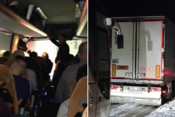 Τέλος στην ταλαιπωρία: Απεγκλωβίστηκαν μετά από 17 ώρες οι Θεσσαλονικείς που κόλλησαν στον δρόμο για Βιέννη λόγω χιονοθύελλας