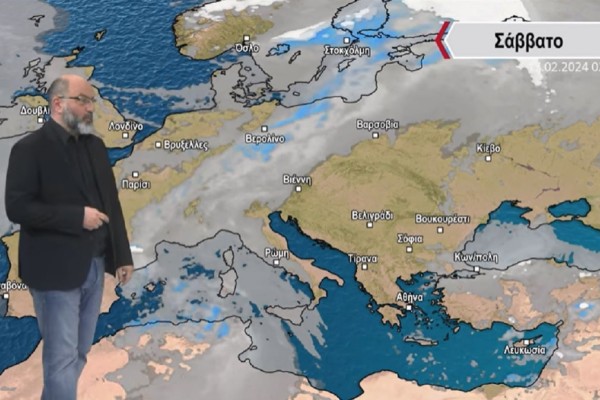 Σάκης Αρναούτογλου: «Τριήμερο με βροχές και μπόρες από 19/2 - Χιονοπτώσεις πάνω από τα 1.600 μέτρα» (Video)
