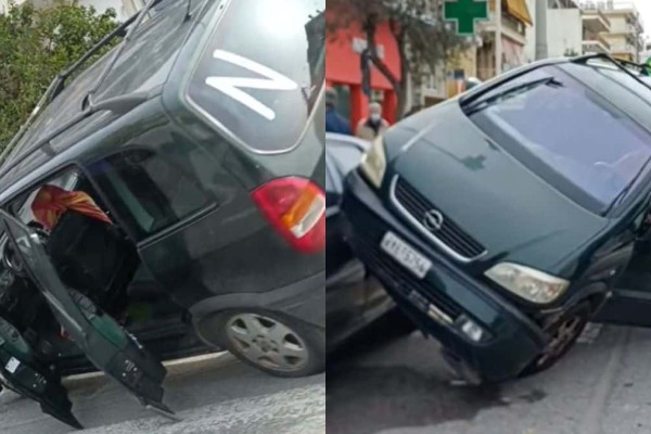 Γαλάτσι: Απίστευτο τροχαίο στη Λεωφόρο Βεΐκου - Αυτοκίνητο «σκαρφάλωσε» σε παρκαρισμένα (ΒΊΝΤΕΟ)