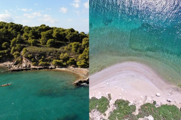 Μικρός παράδεισος 1 ώρα από την Αθήνα: Η μαγευτική παραλία της Εύβοιας με τα ζαφειρένια νερά που θα σου πάρουν το μυαλό (video)