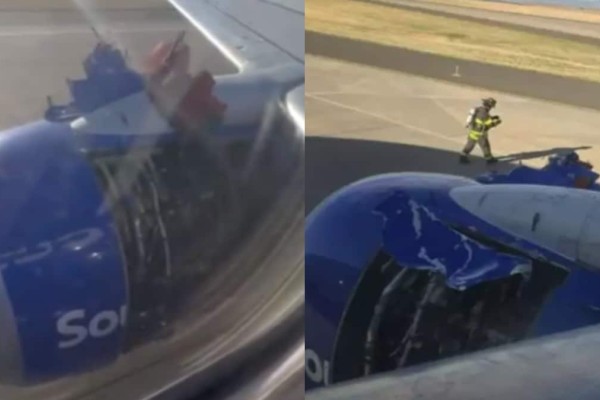 Τρόμος στον αέρα: Αποκολλήθηκε εν πτήσει το κάλυμμα κινητήρα σε Boeing (video)
