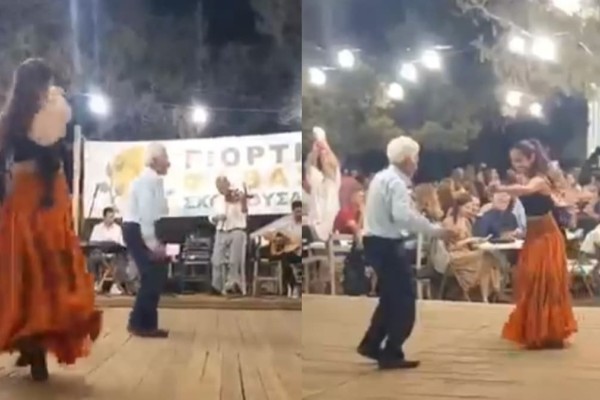 Τους καμάρωσε όλο το χωριό: 89χρονος παππούς χορεύει με την εγγονή του και συγκινεί όλο το διαδίκτυο (video)