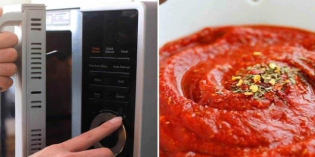Μπορεί να προκαλέσει μέχρι και... - Ο λόγος που απαγορεύεται βάζουμε τη σάλτσα ντομάτας στο φούρνο μικροκυμάτων