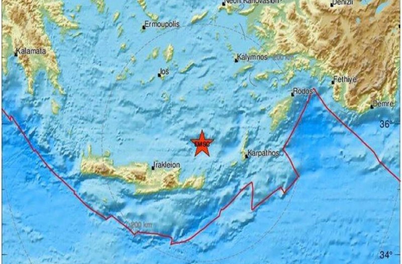 Σεισμός ανάμεσα στην Κρήτη και την Κάσο