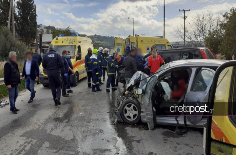 Κρήτη: Σοβαρό τροχαίο ατύχημα με πέντε τραυματίες