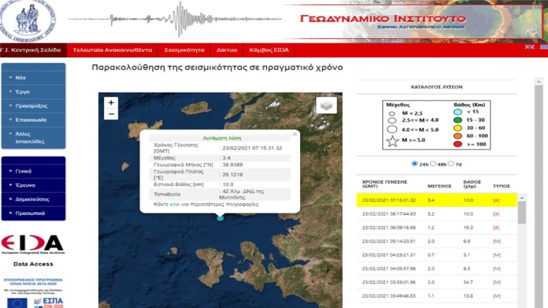 Σεισμός στη Μυτιλήνη