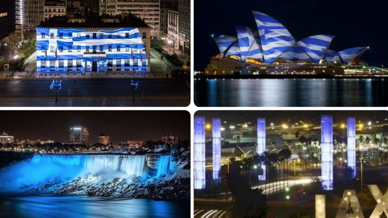 Η φωτογραφία της ημέρας: Η ελληνική σημαία κυματίζει σε όλο τον κόσμο