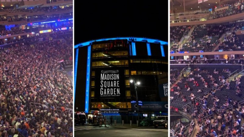 Madison Square Garden: Χωρίστηκαν στη μέση οι φίλαθλοι, σε εμβολιασμένους και μη