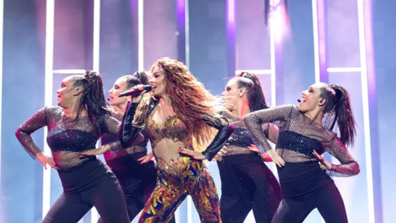 Η Φουρέιρα στη συμμετοχή της στη Eurovision με την Κύπρο