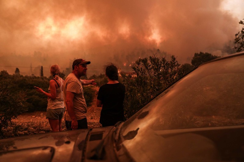 Φωτιά Εύβοια Εθελοντής σώζει λυκόσκυλο 