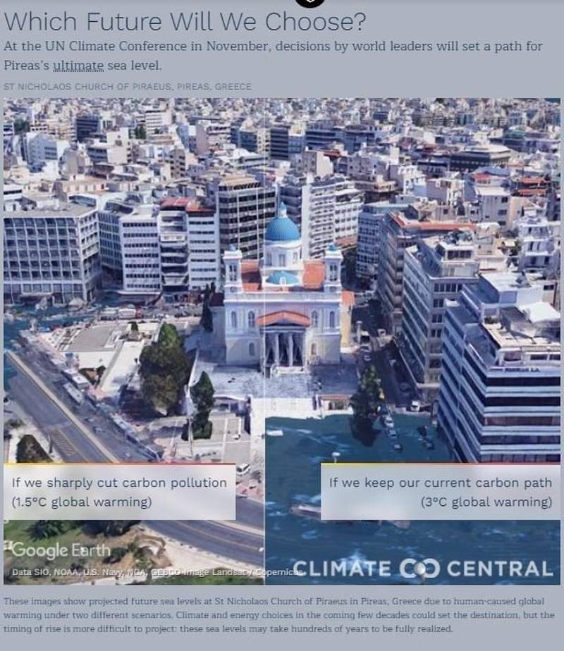 Κλιματική αλλαγή: Έτσι θα είναι ο Πειραιάς και η Θεσσαλονίκη στο μέλλον