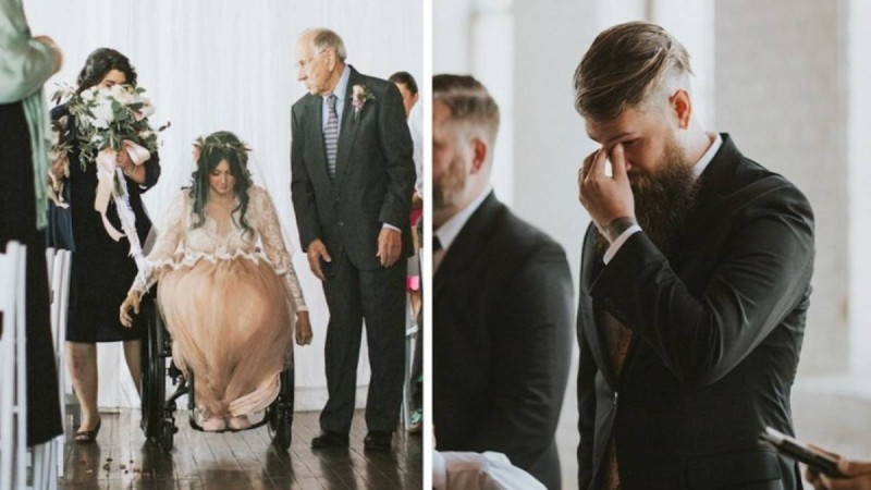 Παράλυτη νύφη φτάνει στην εκκλησία και εντυπωσιάζει τους πάντες - Σοκαρισμένος ο γαμπρός βλέπει να...