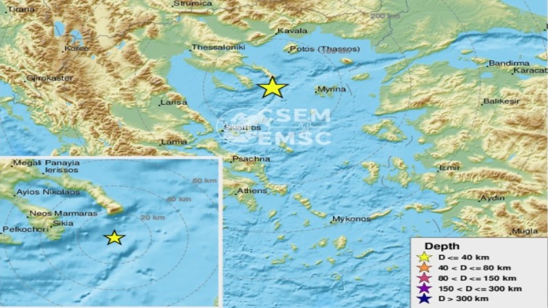 Ισχυρός σεισμός ανοιχτά της Χαλκιδικής - Αναστατώθηκαν οι κάτοικοι