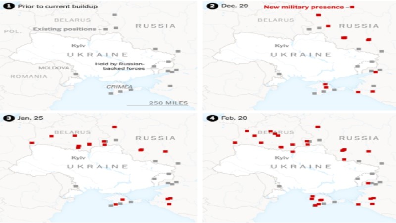 Οι χάρτες της ρωσικής εισβολής στην Ουκρανία