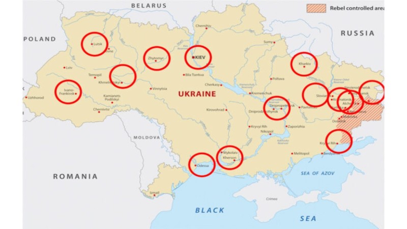 Οι χάρτες της ρωσικής εισβολής στην Ουκρανία