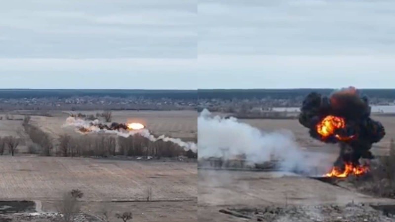Βίντεο που «κόβει» την ανάσα: Ουκρανική ρουκέτα διαλύει ρώσικο ελικόπτερο (video)